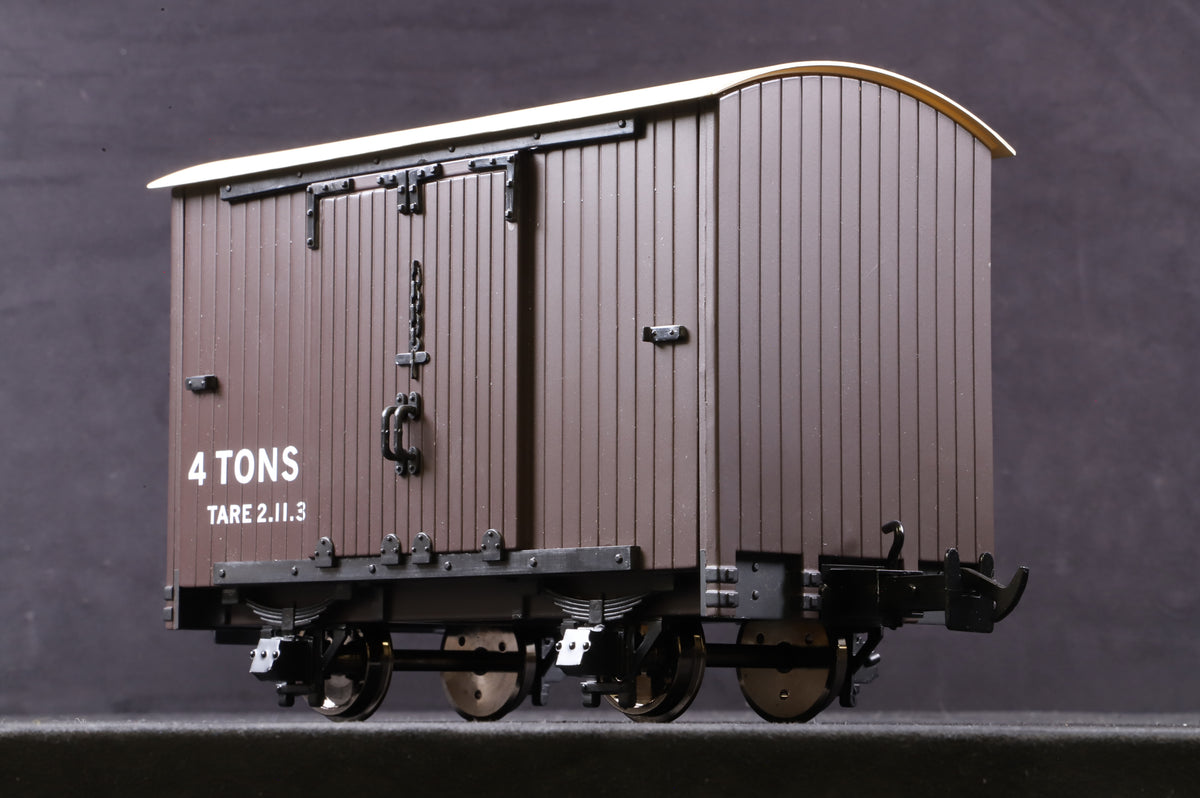 BMS/Accucraft 16mm (32mm Gauge) L&B 4 Wheel Van R19-2B SR Brown - Data Only