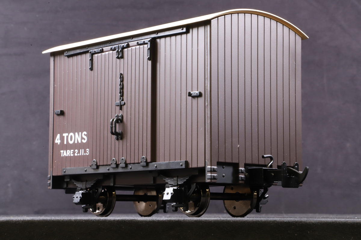 BMS/Accucraft 16mm (32mm Gauge) L&B 4 Wheel Van R19-2B SR Brown - Data Only