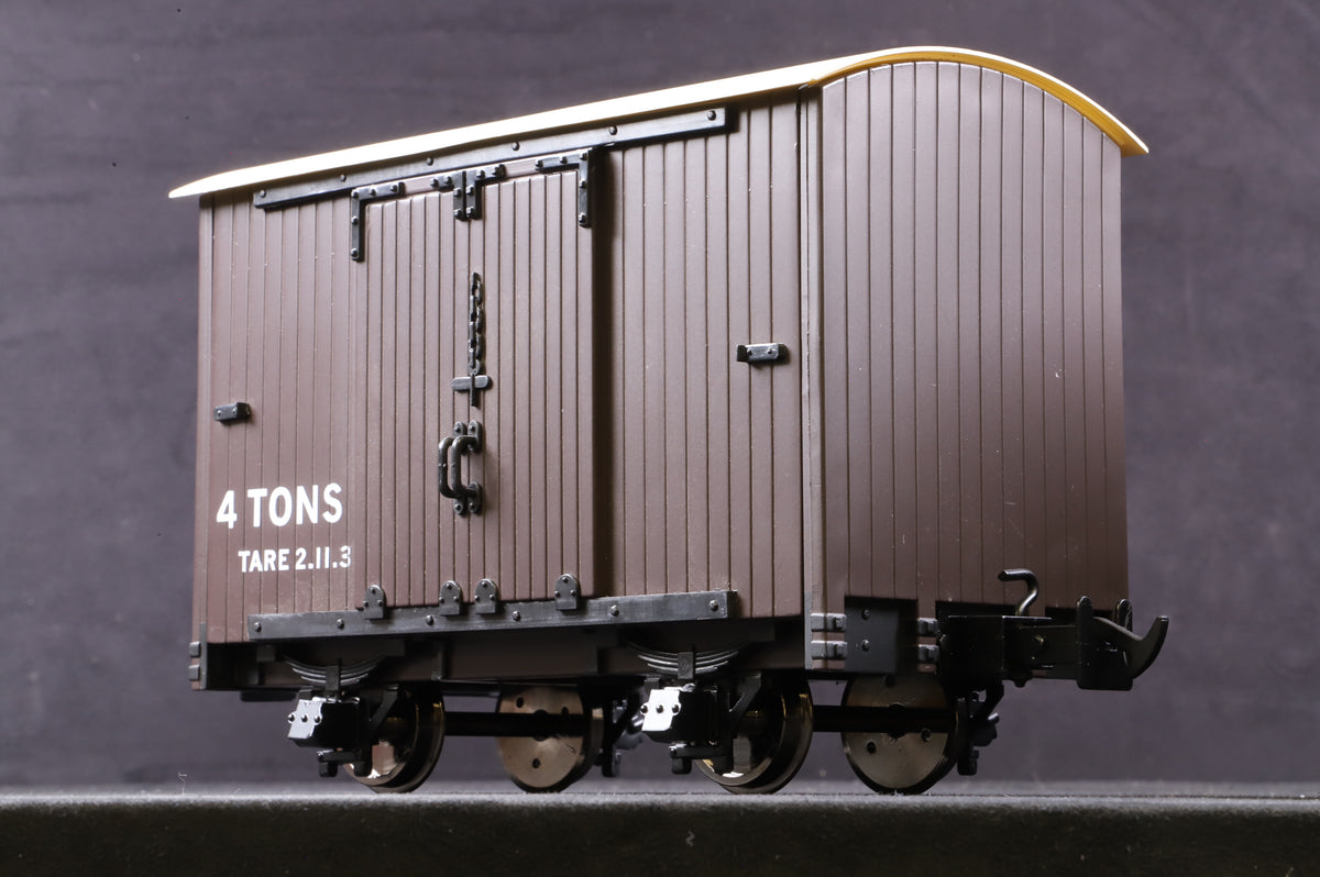 BMS/Accucraft 16mm (32mm Gauge) L&B 4 Wheel Van R19-2B SR Brown - Data Only