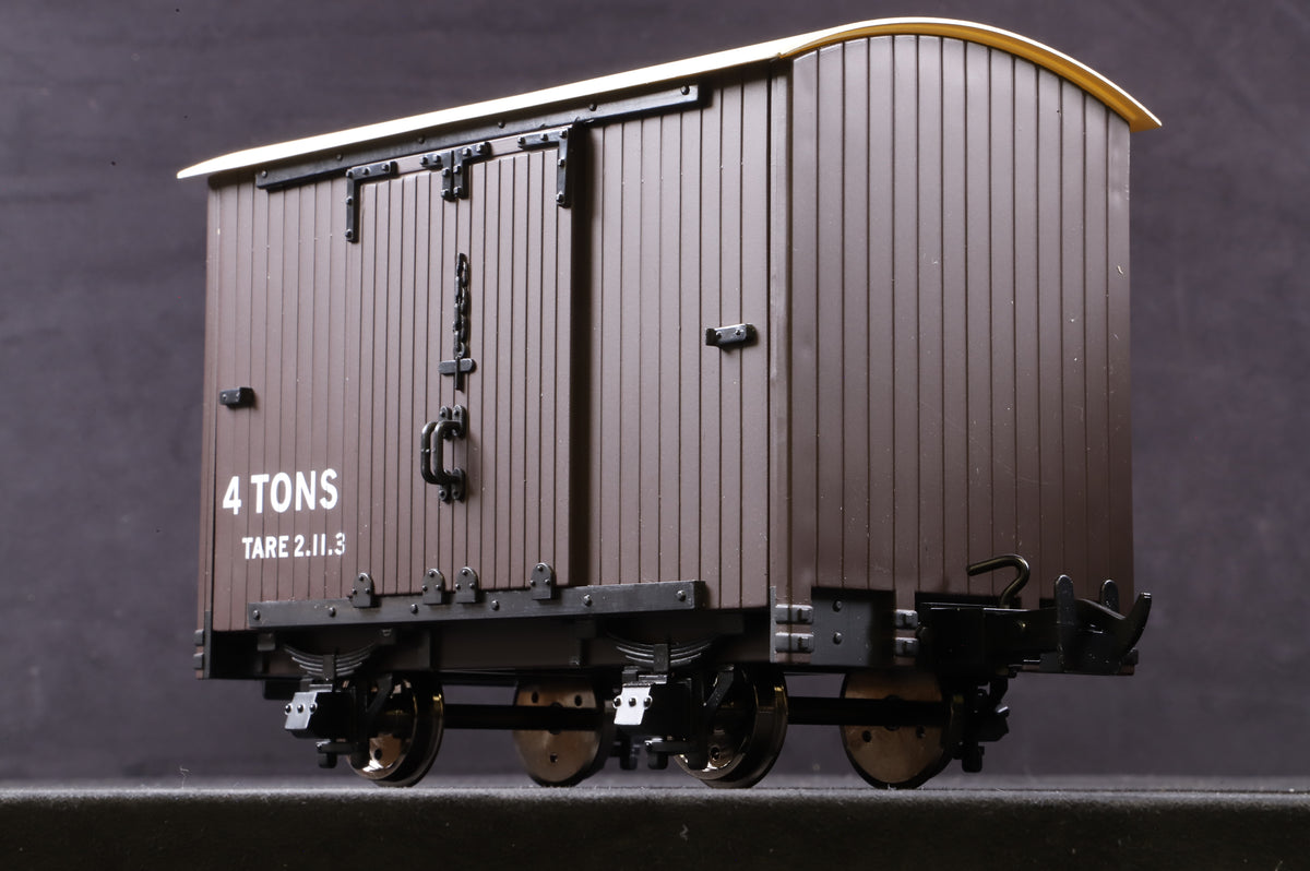 BMS/Accucraft 16mm (32mm Gauge) L&B 4 Wheel Van R19-2B SR Brown - Data Only