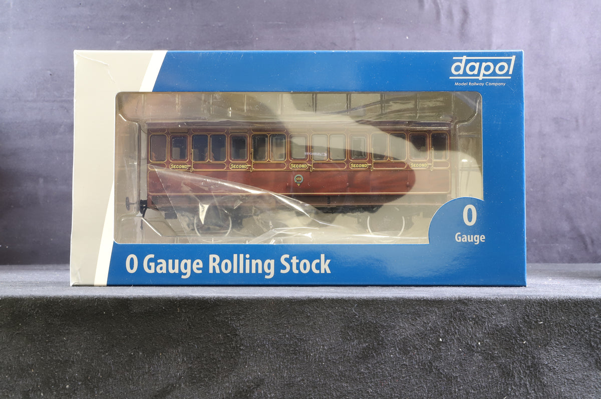 Dapol Finescale O Gauge Rake of 3 Stroudley 4-Wheel Oil Lit Coaches in Mahogany