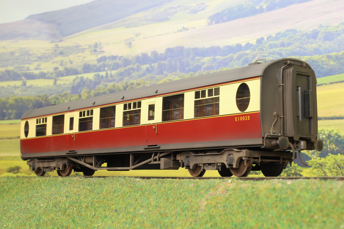 Darstaed Finescale O Gauge Rake of 4 Thompson Coaches, BR Crimson &amp; Cream, Weathered by Neil Armitage