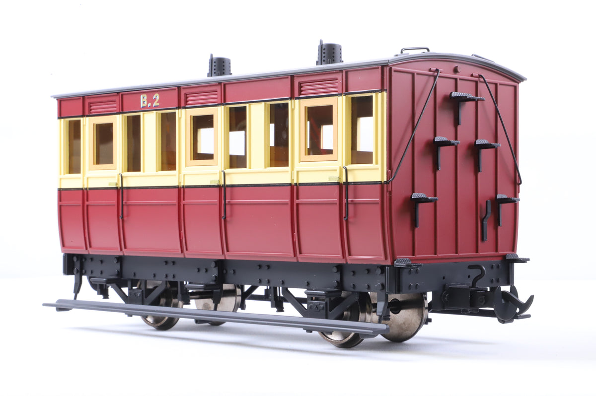 BMS/Accucraft 16mm Scale (45mm Gauge) Isle of Man Railway 4-Wheel Third Class Coach Maroon & Cream