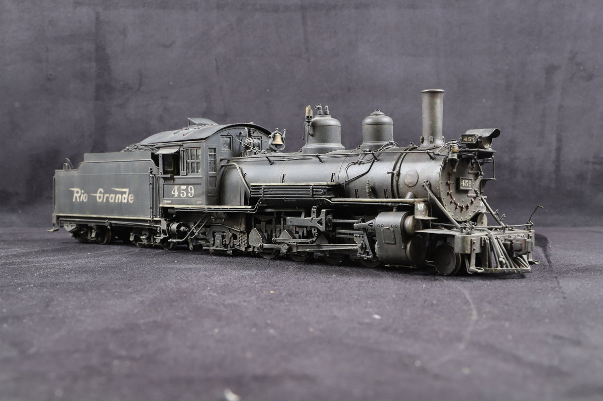 BLW (Berlyn Locomotive Works) On3 D&amp;RGW 2-8-2 Class K-27 Royal Gorge Herald Green Boiler No.454, Ltd Ed., Professionally Weathered &amp; Detailed