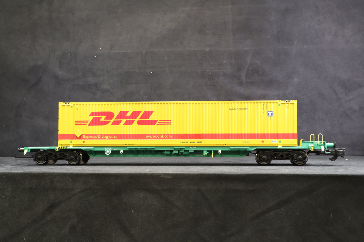 Gauge 1 Aristocraft Twin Intermodal Containers and Wagons - DHL Express &amp; Logistics, Ref: ART-50801