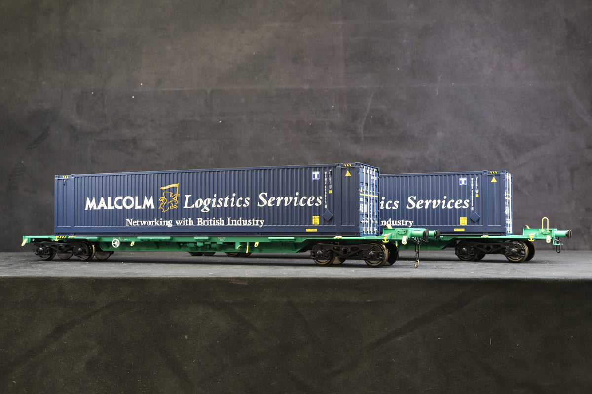 Gauge 1 Aristocraft Twin Intermodal Containers and Wagons - Malcolm Logistics, Ref: ART-50803