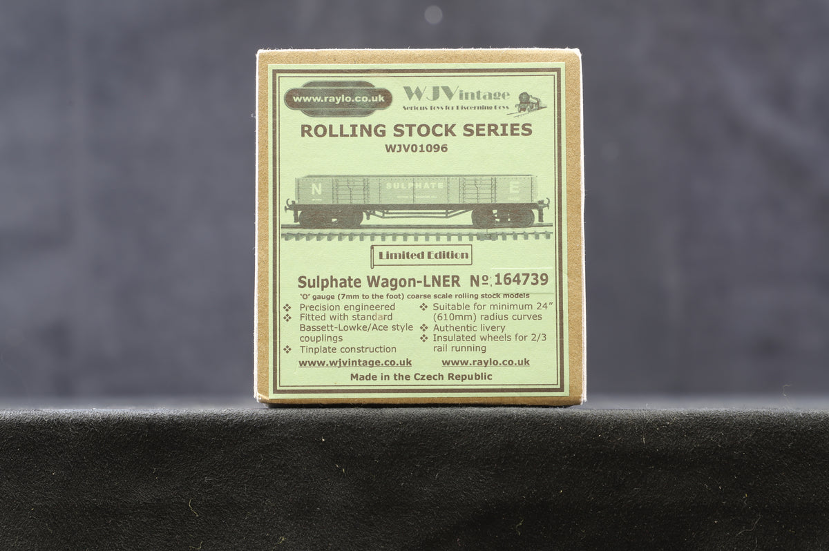 Raylo Coarse O Gauge WJV01096 Sulphate Wagon, LNER, No.164739, Ltd Ed