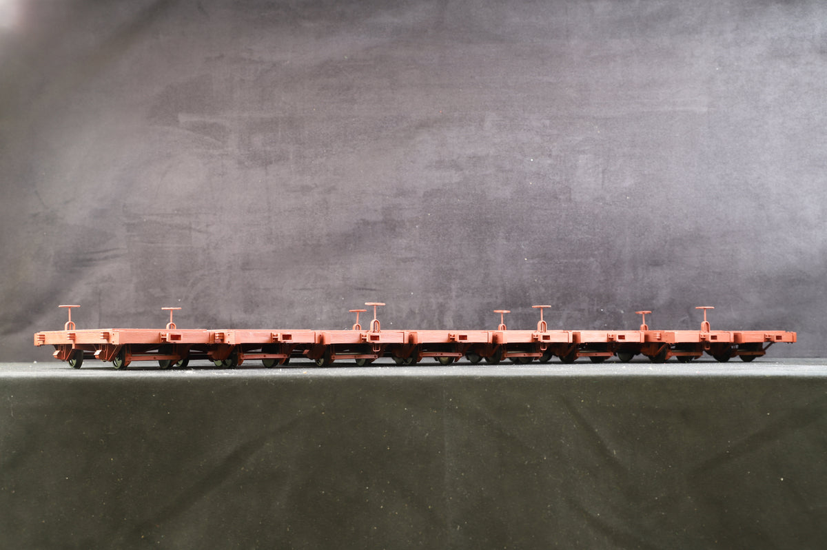 Accucraft G Scale (45mm Gauge) Rake of 8 Planked Flat Wagons