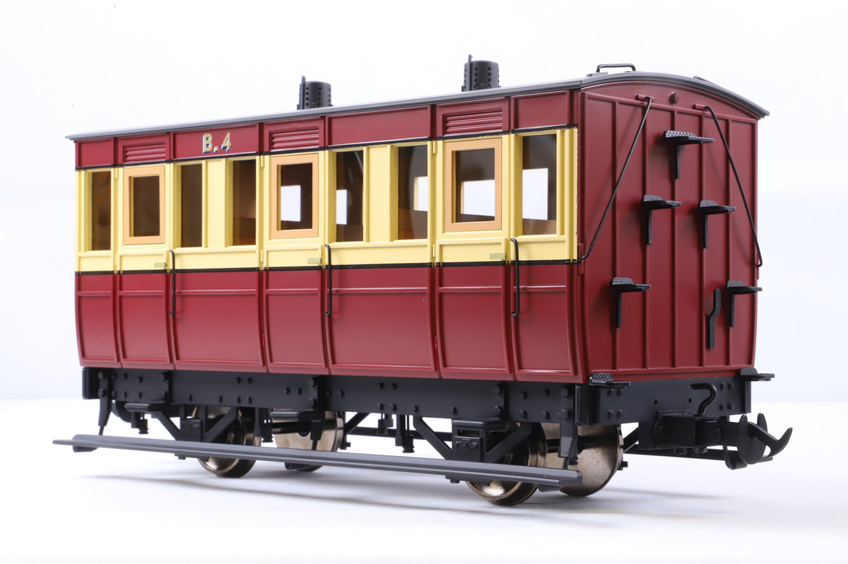 BMS/Accucraft 16mm Scale (45mm Gauge) Isle of Man Railway 4-Wheel Coach Third Class Maroon & Cream