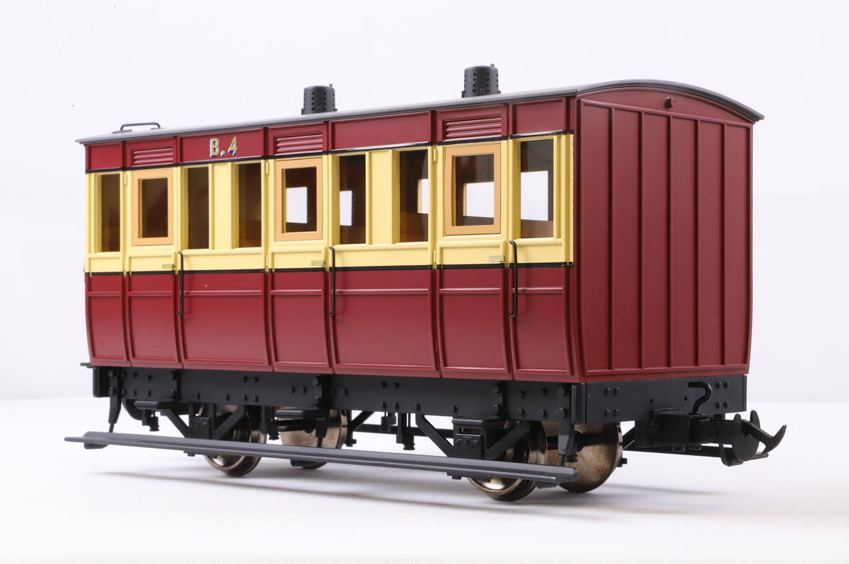 BMS/Accucraft 16mm Scale (45mm Gauge) Isle of Man Railway 4-Wheel Coach Third Class Maroon & Cream