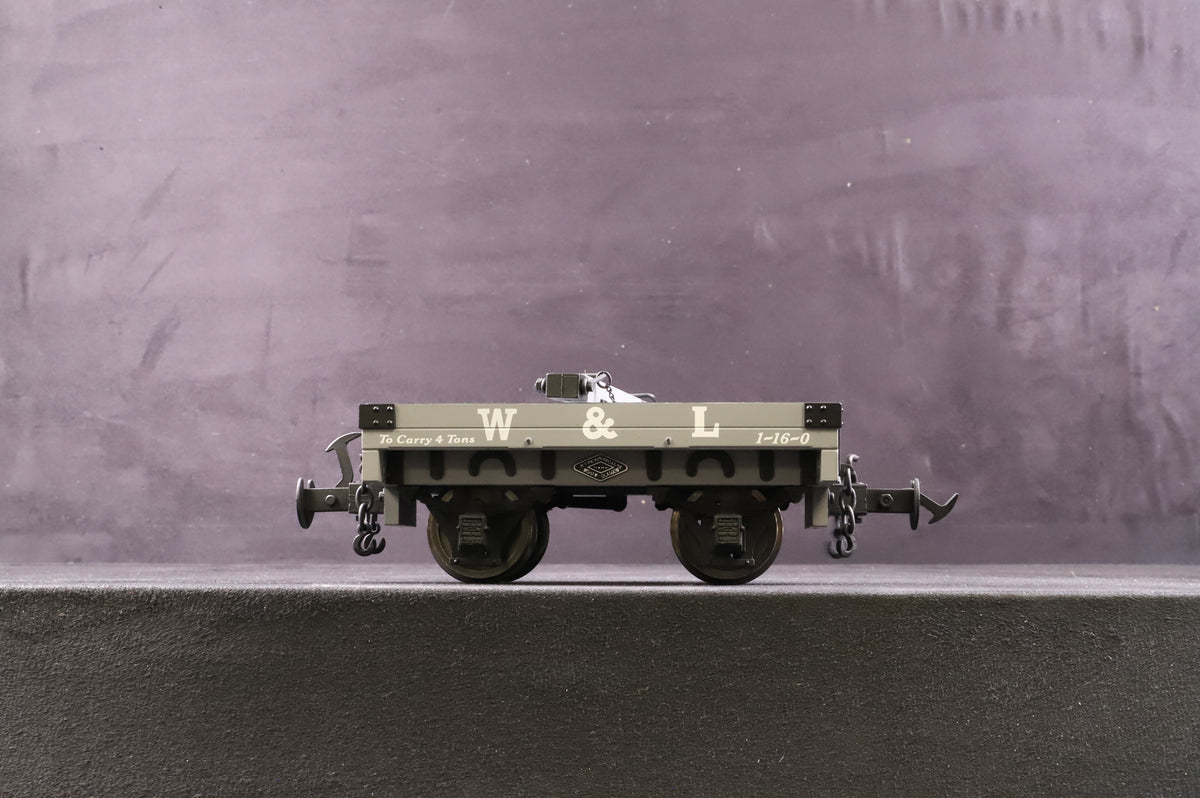 BMS/Accucraft 16mm (32mm Gauge) W&amp;L Bolster Wagons R19-7A W&amp;L Light Grey &#39;49&#39; &amp; &#39;50&#39;