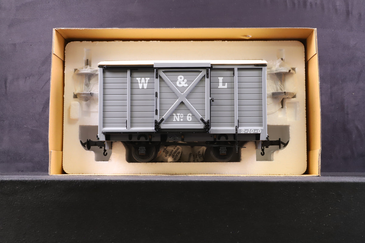 BMS/Accucraft 16mm (32mm Gauge) W&amp;L Goods Van R19-5A W&amp;L Light Grey &#39;6&#39;