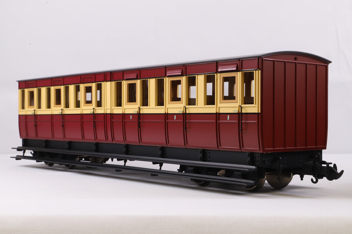 BMS/Accucraft 16mm Scale (45mm Gauge) R19-17 Isle of Man Railway Composite Coach Maroon & Cream