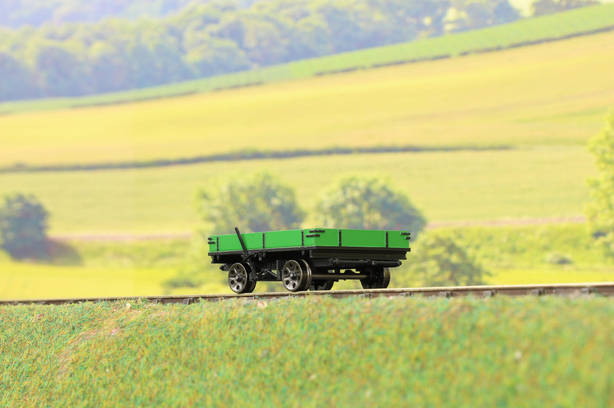 Ellis Clark Trains E3022 Finescale O Gauge Wickham Planked Trailer, BR (SR) Green
