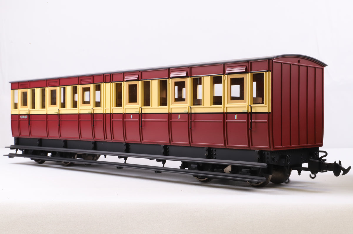 BMS/Accucraft 16mm Scale (45mm Gauge) R19-16 Isle of Man Railway Brake/Composite Coach Maroon & Cream