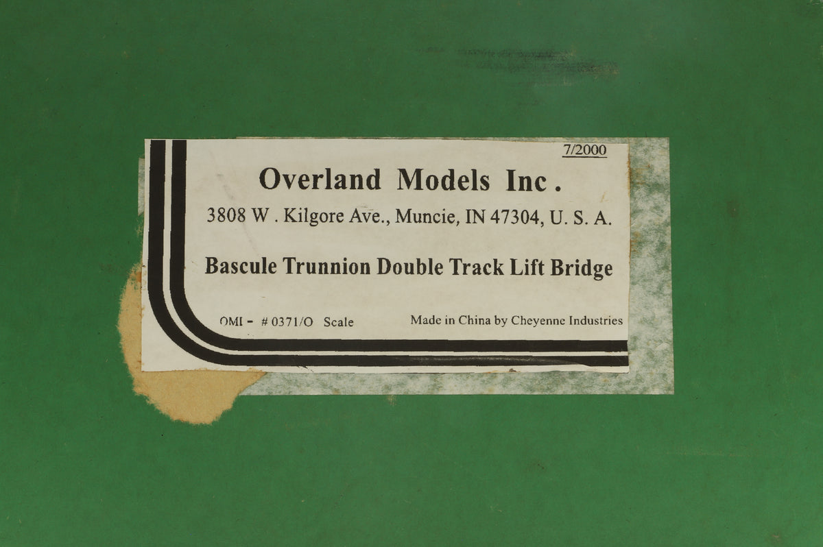 Overland Models American O Gauge #0371/O Bascule Trunnion Double Track Lift Bridge (Standard Black)