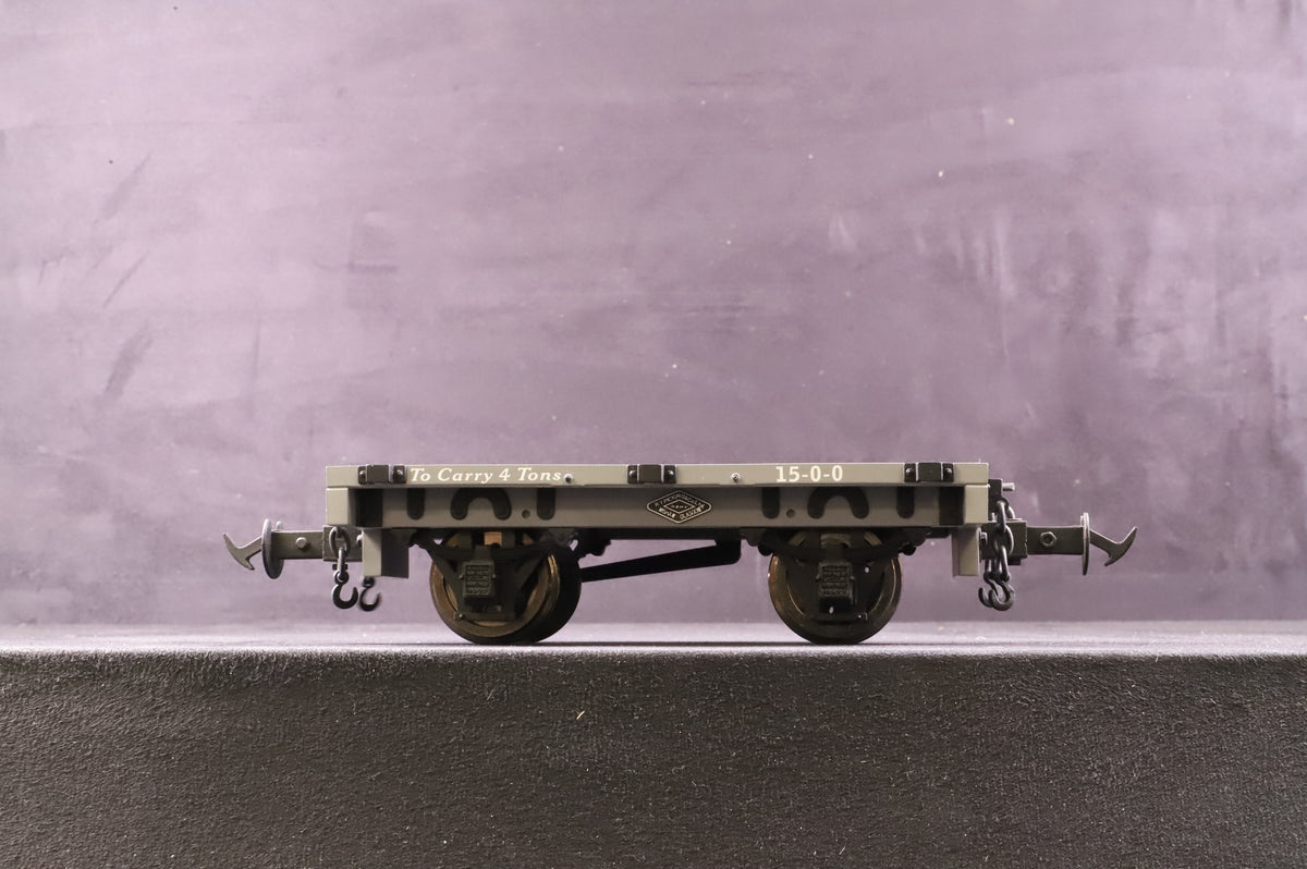 BMS/Accucraft 16mm (32mm Gauge) W&amp;L Flat Wagon R19-4B Data Only - Light Grey