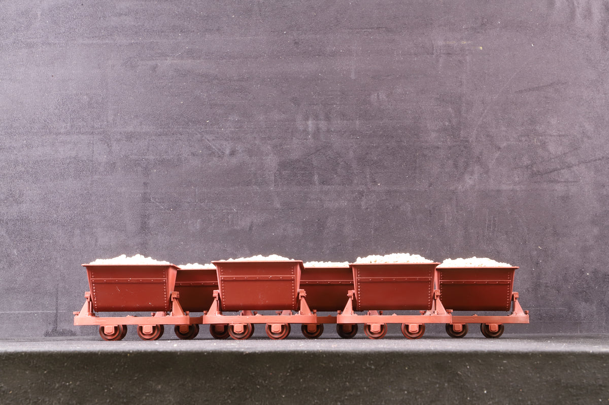 Kit Built 16mm Narrow Gauge Rake of 6 Bauxite Tippler Wagons