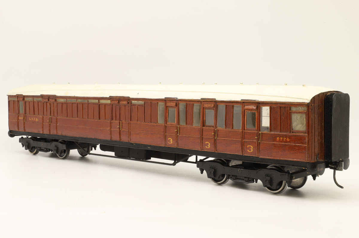 Finescale Gauge 1 (Kit/Scratch Built) Rake of 4 LNER Gresley Teaks