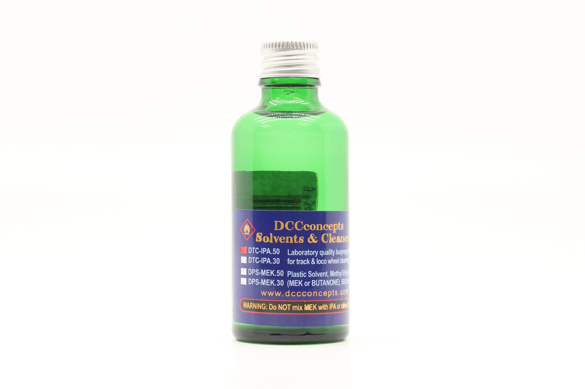 DCC Concepts DTC-IPA.50 Track Cleaning Fluid - Laboratory Quality Isopropyl Alcohol (IPA) 50ml (Copy)