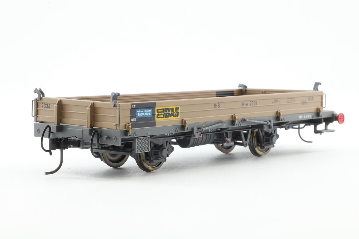 Bemo 0m Scale (1:45) Low-sided Wagon (Niederbordwagen) RhB Kk-w 7334