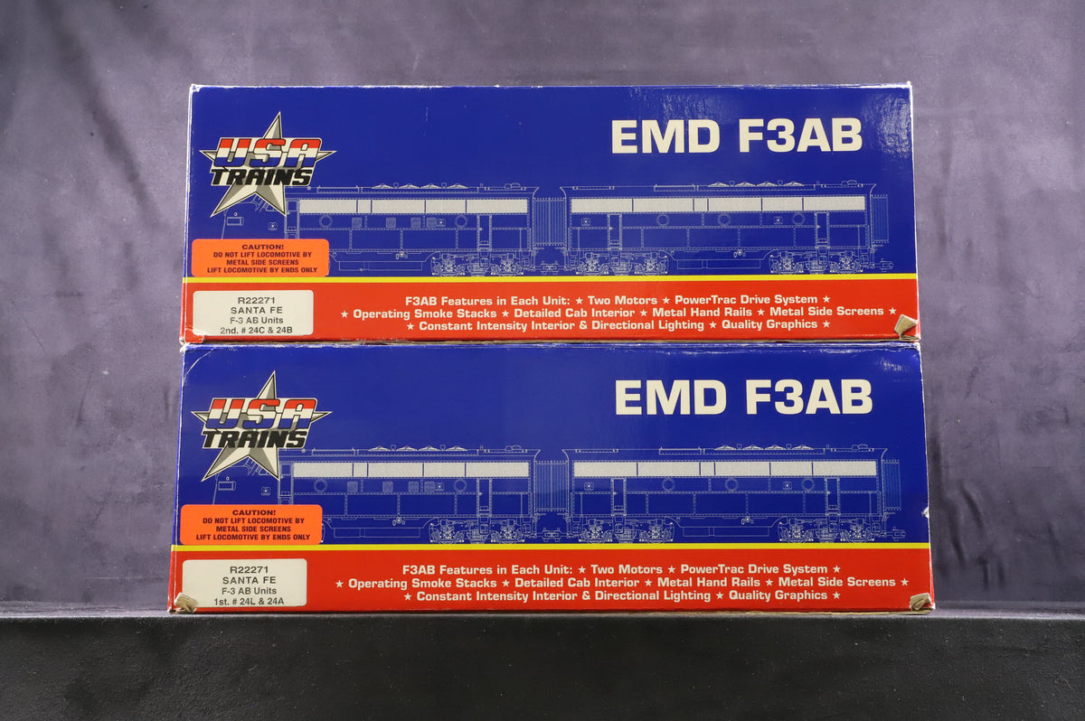 USA Trains Gauge 1 (1:29) R22271 Santa Fe F3 Warbonnet A-B-B-A SET