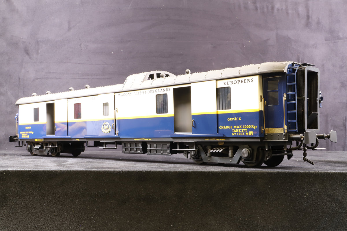J&M Models Gauge 1 CIWL Baggage Car (Le Train Bleu) No. 1263