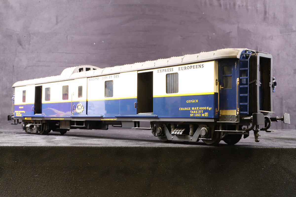 J&M Models Gauge 1 CIWL Baggage Car (Le Train Bleu) No. 1263