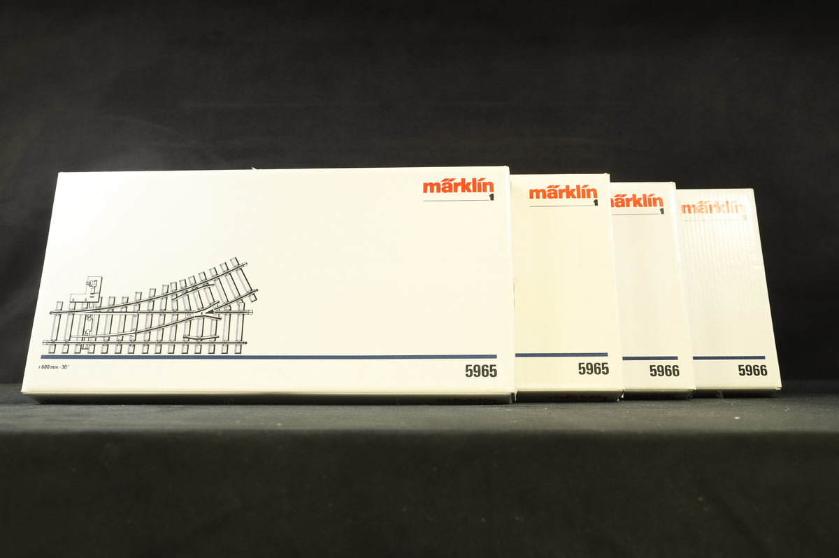 Marklin 5965/5966 Gauge 1 4 x Points 2 Left &amp; 2 Right Turn Out