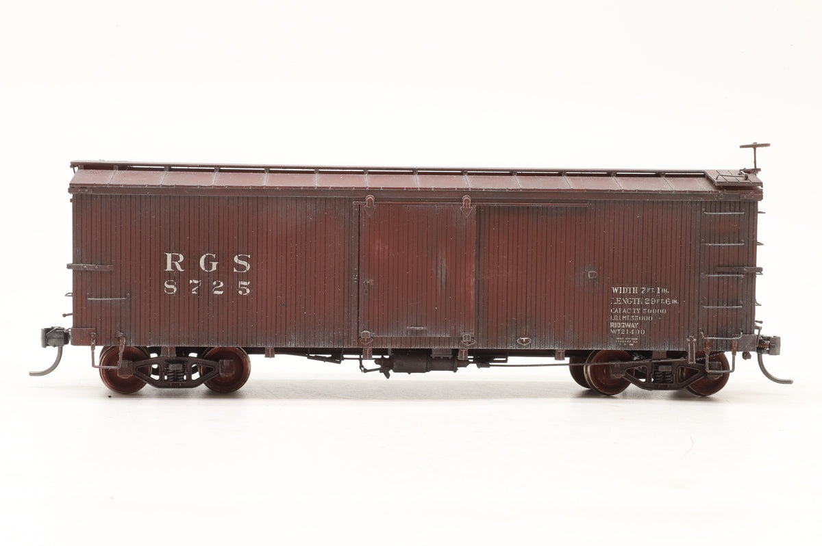 P–B–L (Kit-Built) Sn3 Rake of 5 D&RGW Box Cars Weathered