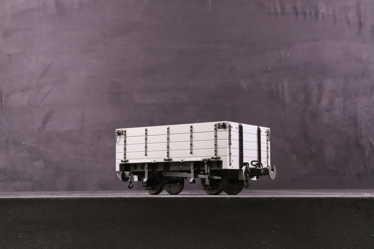 BMS/Accucraft 16mm (32mm Gauge) W&amp;L Open Wagon R19-3B Data Only - Light Grey