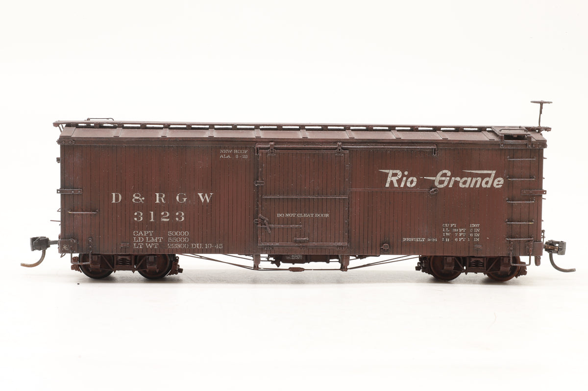 P–B–L (Kit-Built) Sn3 Rake of 5 D&RGW Box Cars Weathered