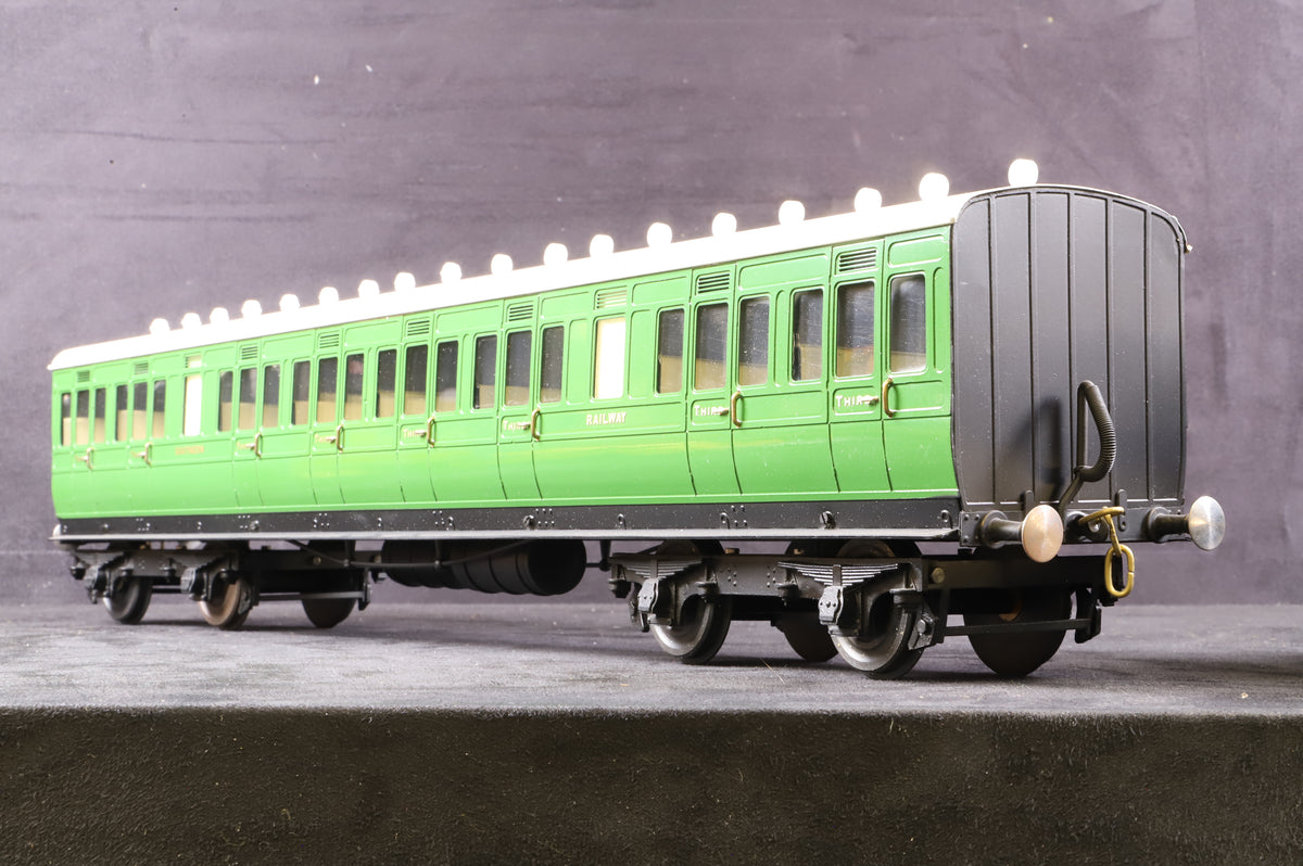 J&M Models Gauge 1 Southern Railways (ex-LSWR) 'Cross Country' Third Class Compartment Coach, Malachite Green