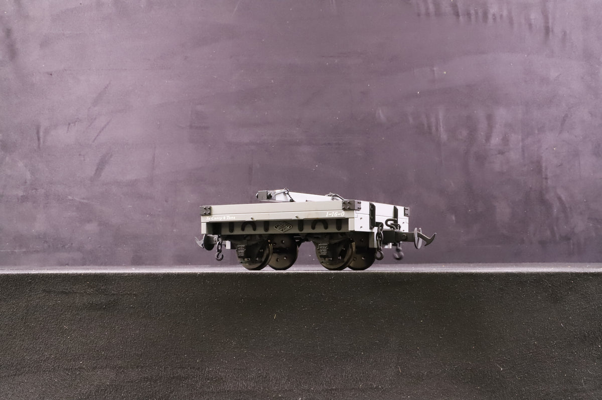 BMS/Accucraft 16mm (32mm Gauge) W&amp;L Bolster Wagons (2) R19-7B Data Only - Light Grey