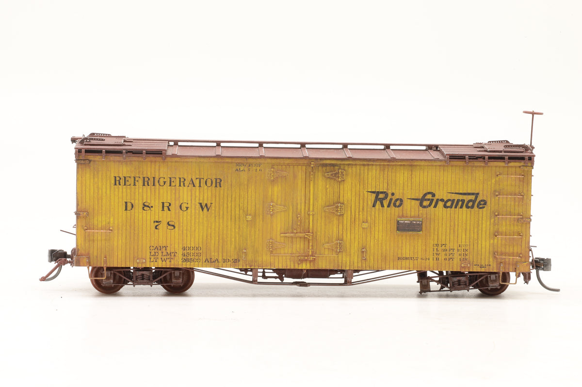 P–B–L (Kit-Built) Sn3 Pair of D&RGW Box Cars Weathered