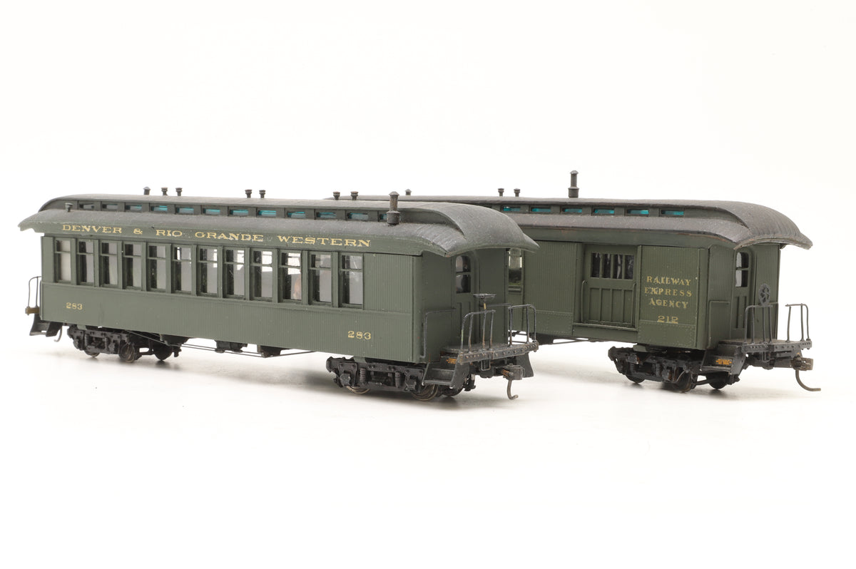 P–B–L (Kit-Built) Sn3 Pair of D&RGW Coaches