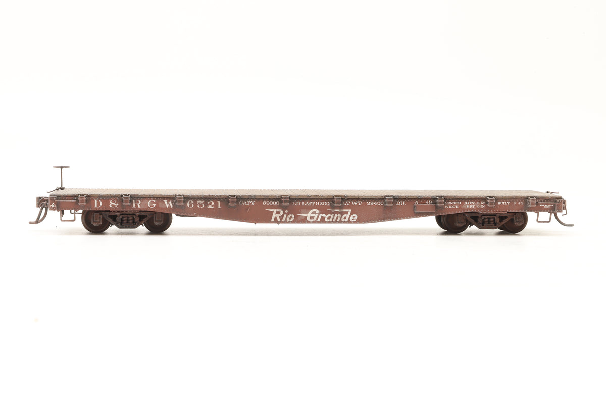 P–B–L (Kit-Built) Sn3 Rake of 3 D&RGW Flat Cars Weathered