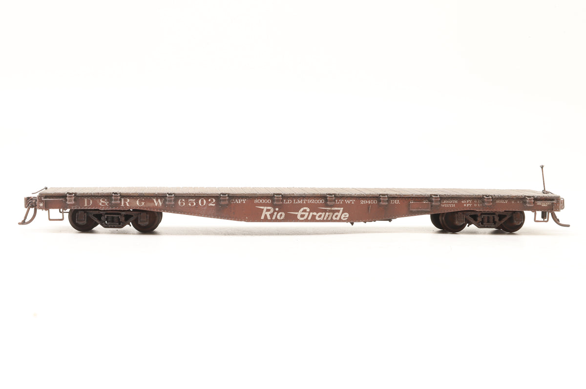 P–B–L (Kit-Built) Sn3 Rake of 3 D&RGW Flat Cars Weathered