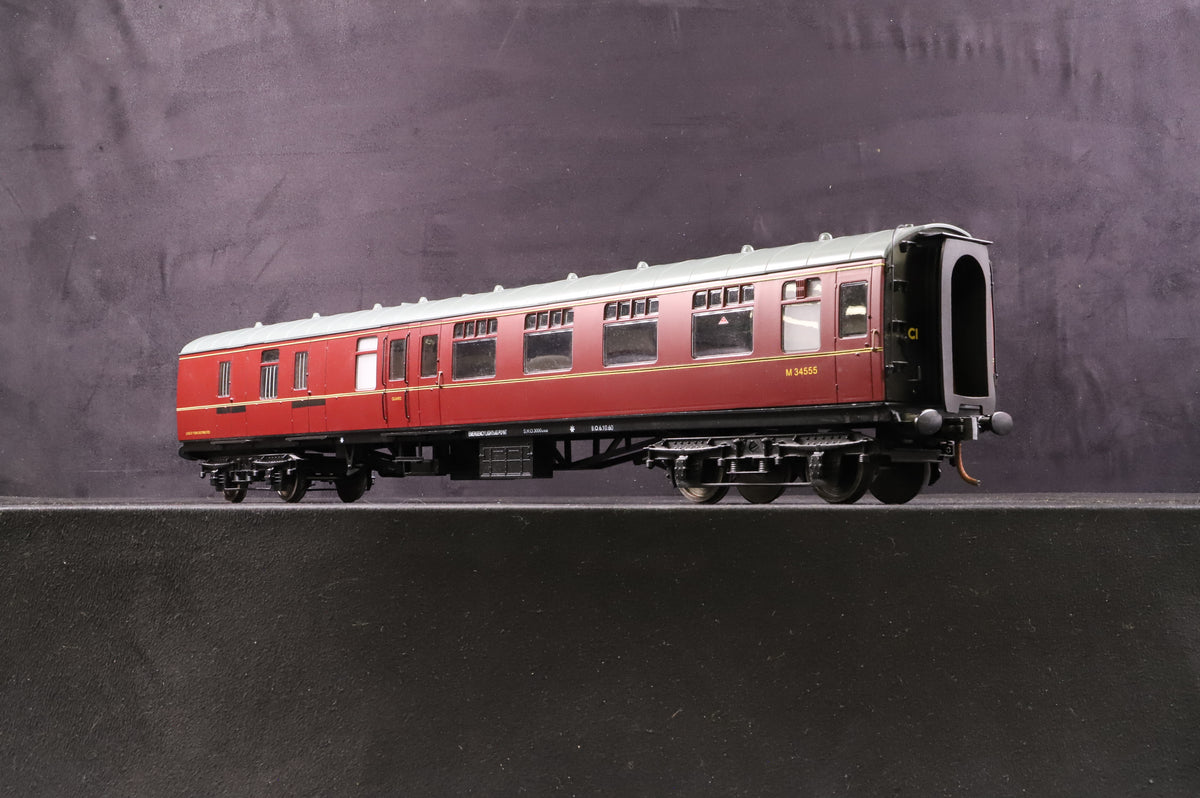 The Gauge 1 Model Co. 1:32 Gauge 1 RP121 BSK Brake Second Corridor Passenger Coach, Maroon &#39;M34555&#39;
