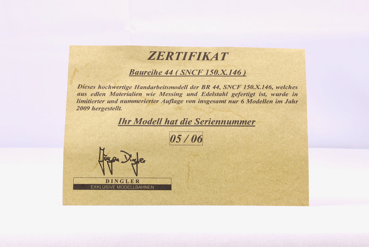 Dingler Gauge 1 (1:32) Dingler/Pein DRG/SNCF Class BR44 2-10-0 DCC Sound (Brass Construction)