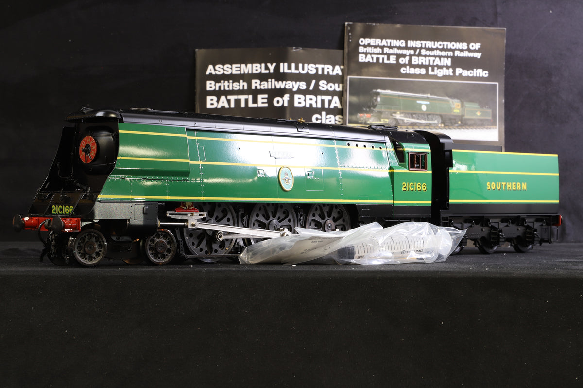 Aster 1:32 Gauge 1 Live Steam SR Malachite Green Battle of Britain &#39;21C166&#39; &#39;Spitfire&#39;