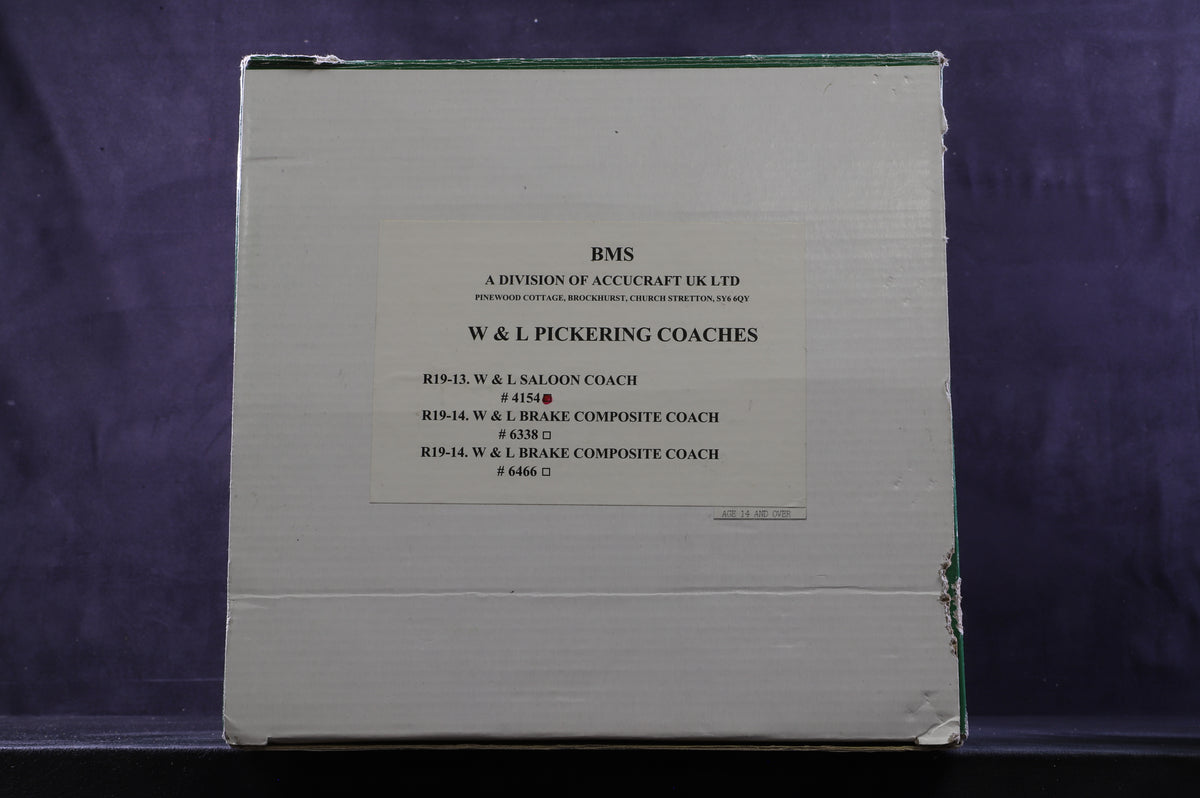 BMS/Accucraft 16mm Scale (45mm Gauge) Welshpool & Llanfair Pickering Saloon Coach, No.4154