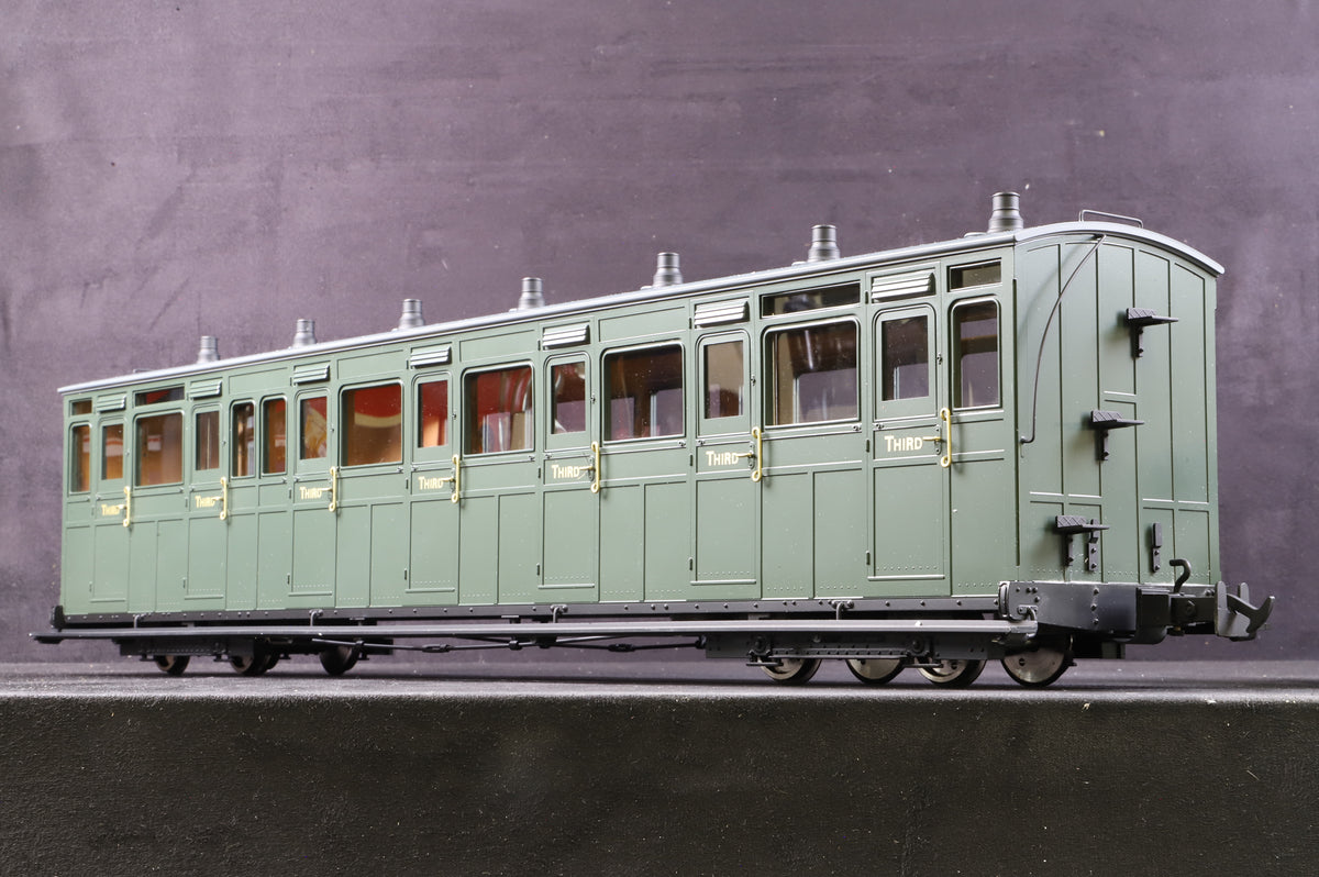 BMS/Accucraft 16mm Scale (45mm Gauge) Lynton & Barnstaple Third Class Coach R19-19, SR Green