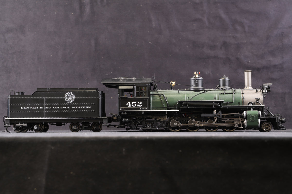 Mountain Model Imports On3 Denver &amp; Rio Grande K-27 N. 452 (Green Boiler) Analogue Sound