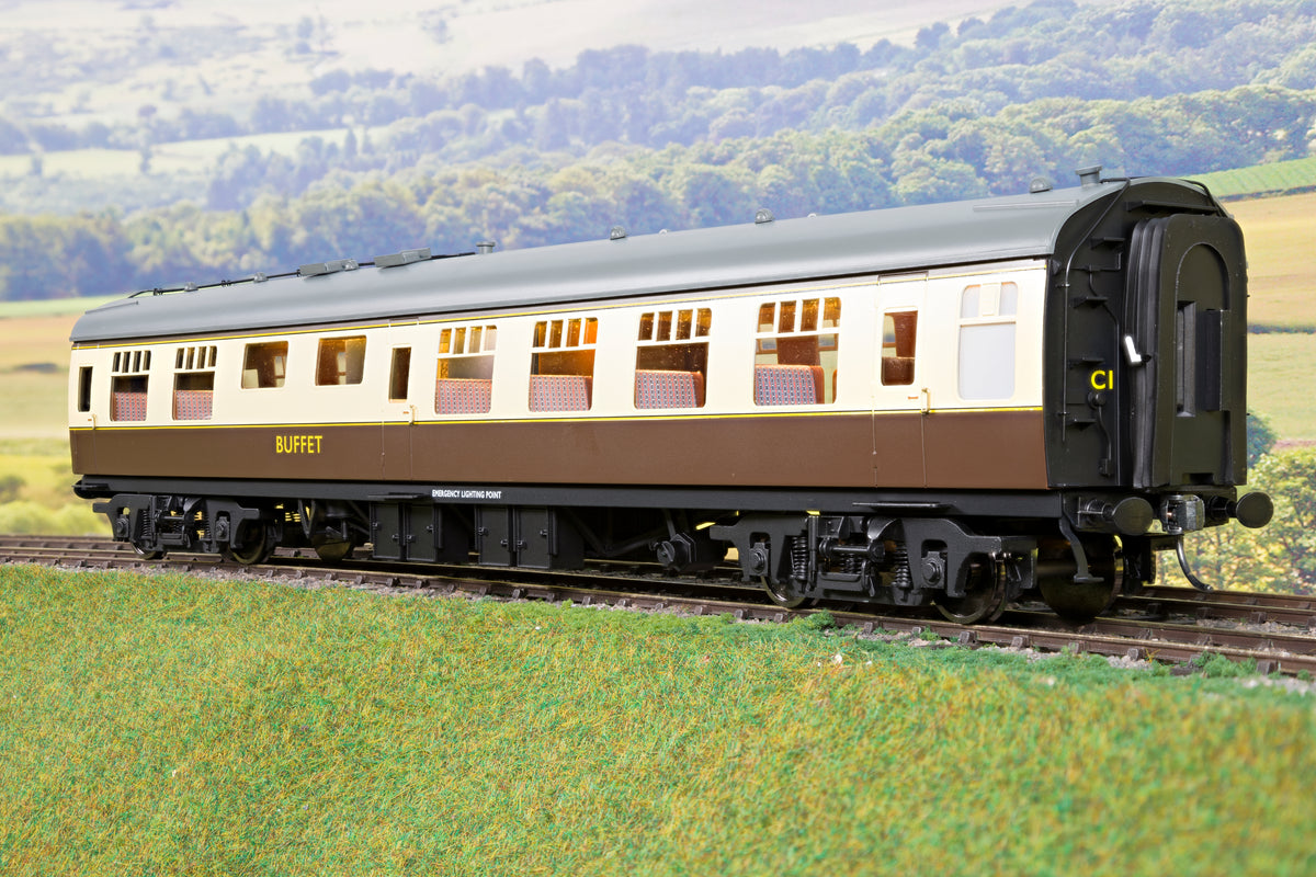 Darstaed D21-2-07CW Finescale O Gauge BR Mk1 RMB (Miniature Buffet), Choc &amp; Cream with Commonwealth Bogies