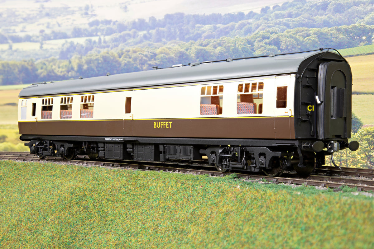 Darstaed D21-2-07CW Finescale O Gauge BR Mk1 RMB (Miniature Buffet), Choc &amp; Cream with Commonwealth Bogies