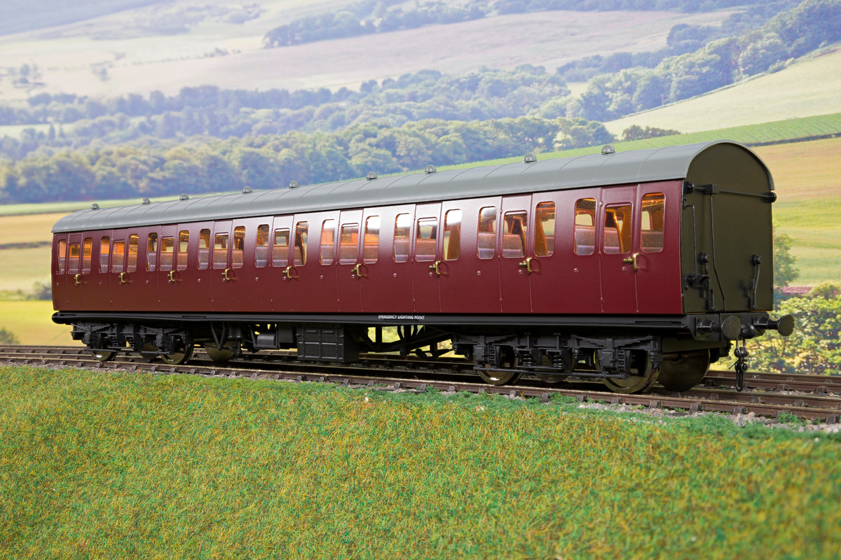 Darstaed D23-6-2 7mm Finescale O Gauge BR 57&#39; Mk1 Suburban Second Open (SO) Coach, BR Un-Lined Maroon