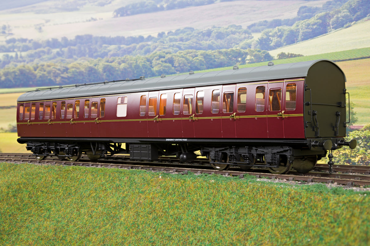 Darstaed D23-5-1 7mm Finescale O Gauge BR 57&#39; Mk1 Suburban Second Open W/Lav (SLO) Coach, BR Lined Maroon