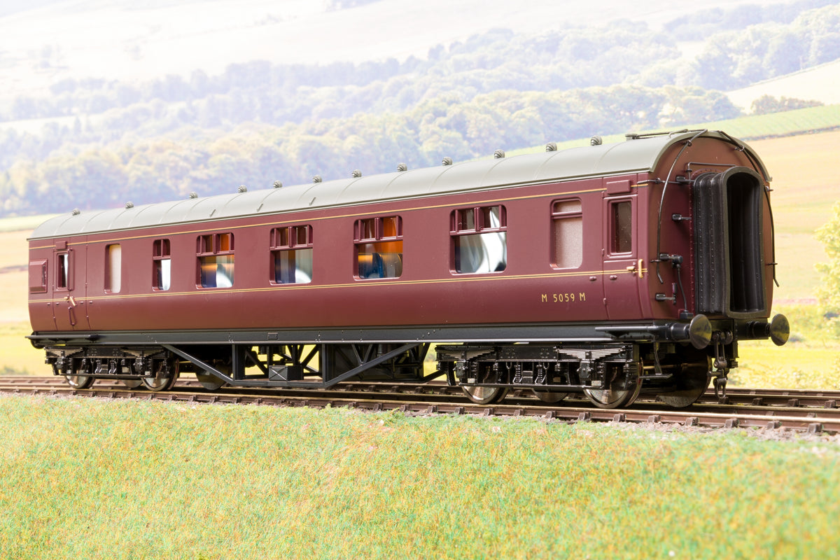 New MTH 22-60053 Finescale O Gauge (2-Rail) Ex-LMS BR Lined Maroon Brake First &#39;M5059M&#39;