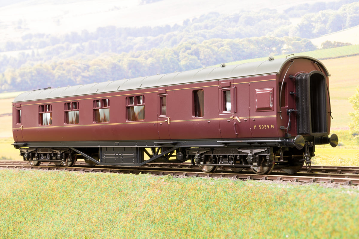 New MTH 22-60053 Finescale O Gauge (2-Rail) Ex-LMS BR Lined Maroon Brake First &#39;M5059M&#39;